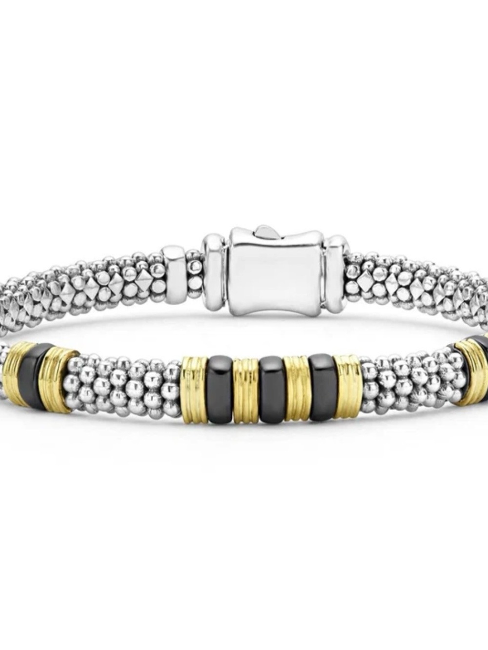 LAGOS Two-Tone Beaded Bracelet with Black Accents
